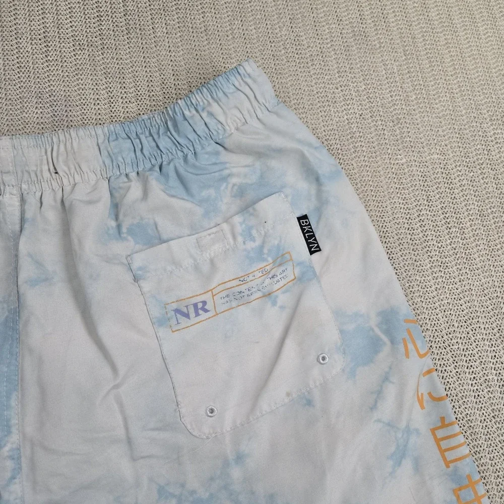 Brooklyn Cloth Shorts Mens Large Kent Ave Open Your Mind Graphic Swim Trunks